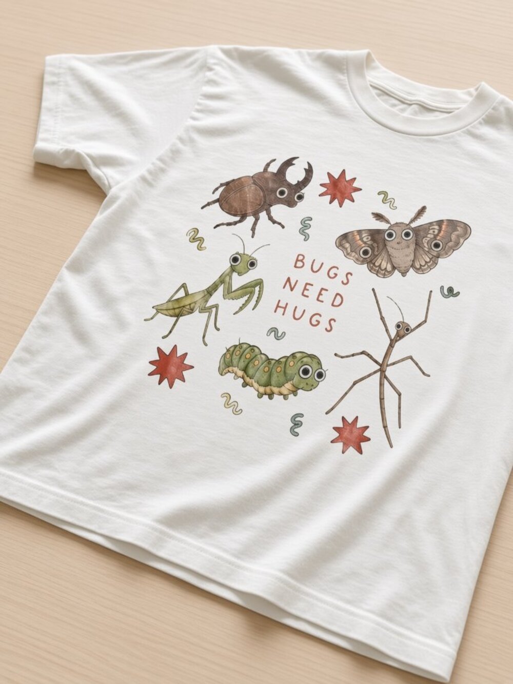 Gildan White 'Bugs Need Hugs' Graphic Tee - Picture 2 of 3